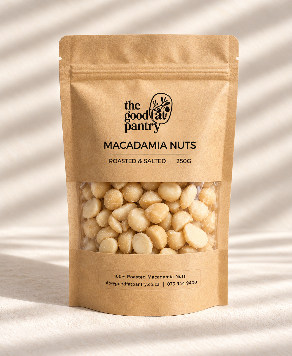 The Good Fat Pantry macadamia nuts 250g in pouch