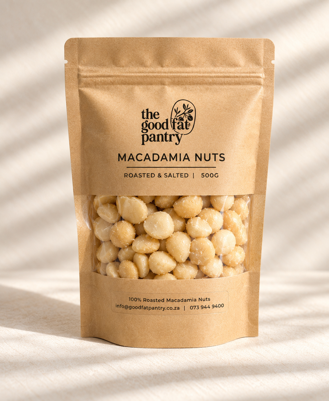 The Good Fat Pantry macadamia nuts 500g in pouch